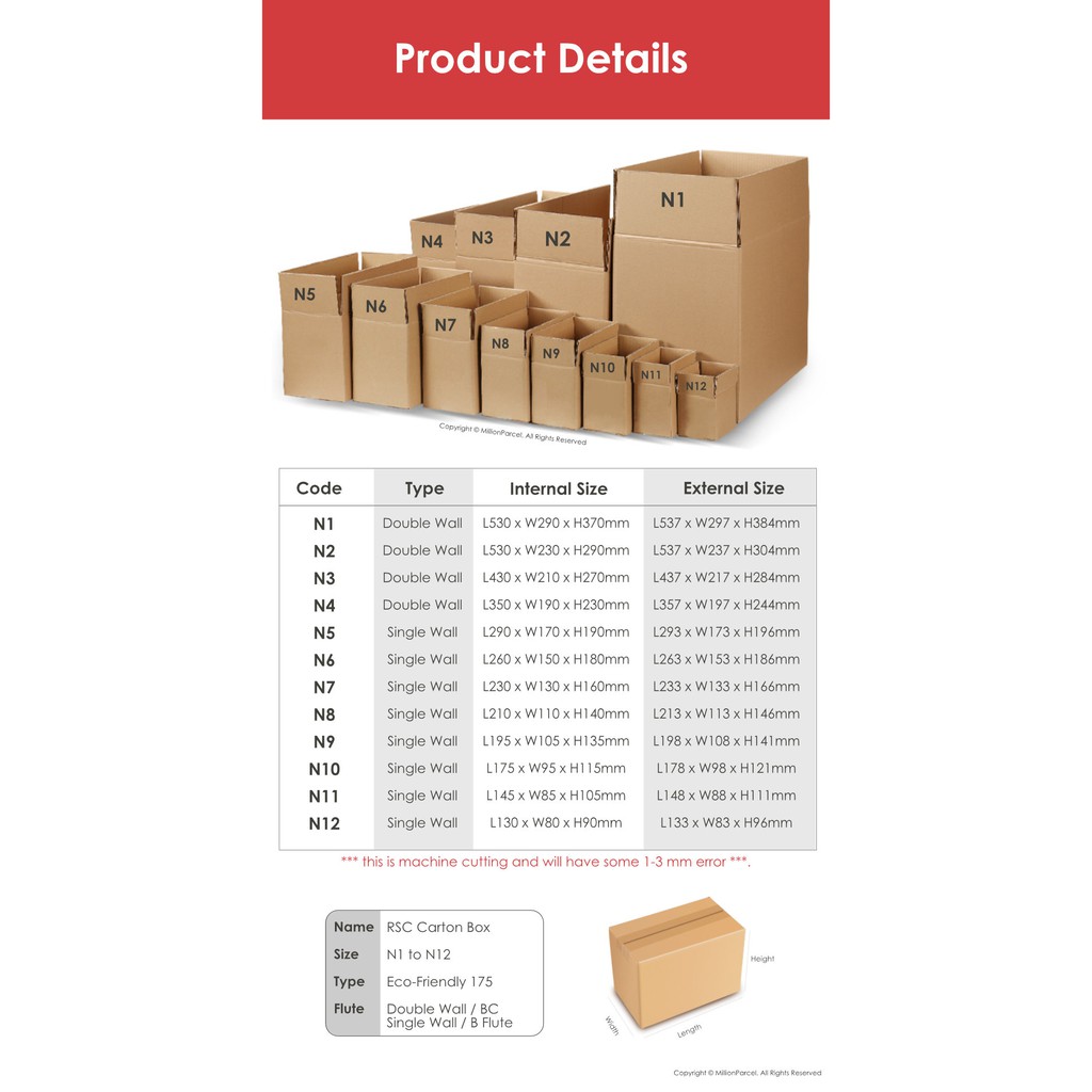 New Carton Box Moving Box Mailing Box Courier Box Postal Box Storage Box Parcel Box Paper Box Singapore