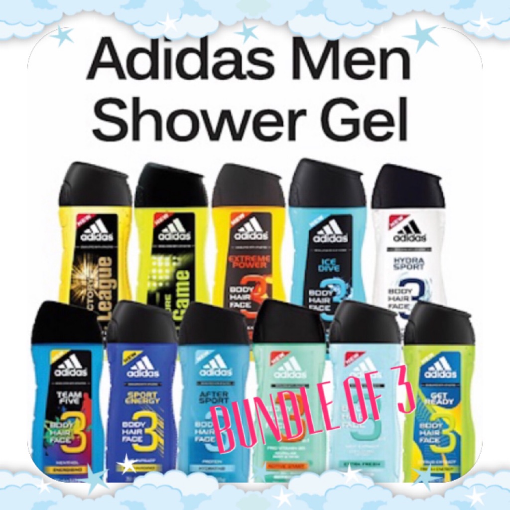 Adidas Men's 3 in 1 Shower Gel ( 250m/l) / Bundle of 3 | Shopee Singapore