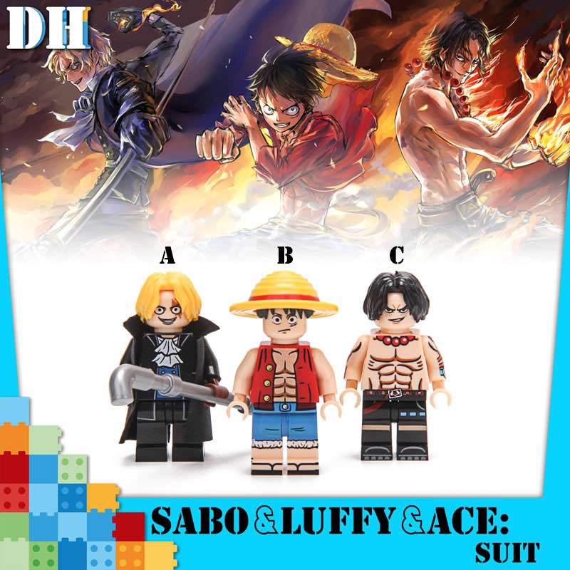 Monkey D Luffy Ace Sabo One Piece Minifigures Lego Compatible Building Blocks Shopee Singapore