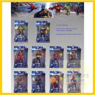 6.5 Inch Marvel Avengers Figurine Thanos Iron Man Spiderman Hulk Thor Captain America Black Panther Captain Marvel