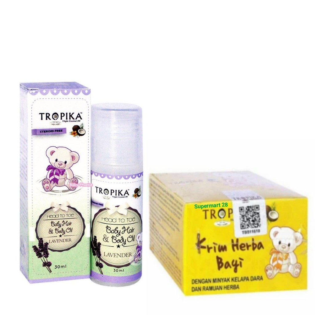 Tropika Baby Herbal Cream Baby Hair Body Oil Aroma Lavender Baby Cream Lavender Oil 50 Pcs Face Mask Shopee Singapore