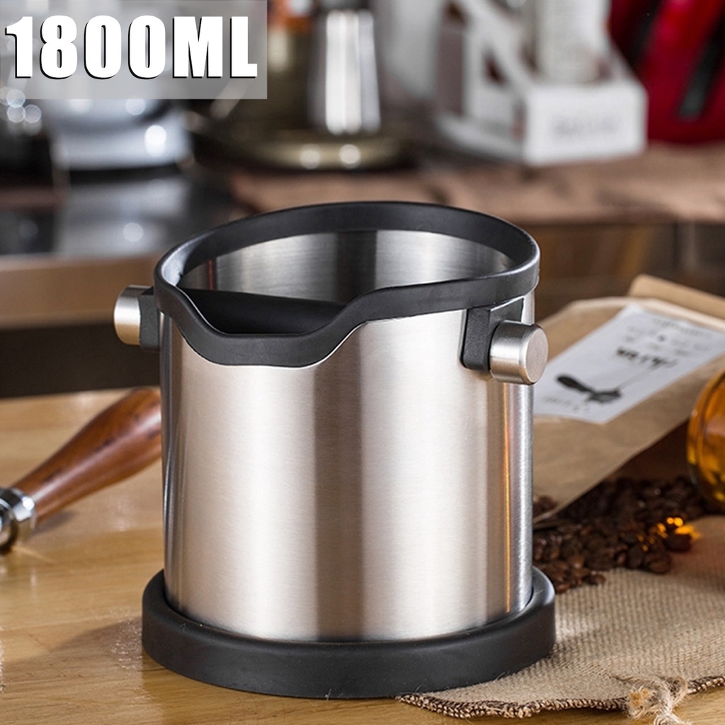 1800ml Stainless Steel Coffee Grind Knock Box Espresso Grind Container