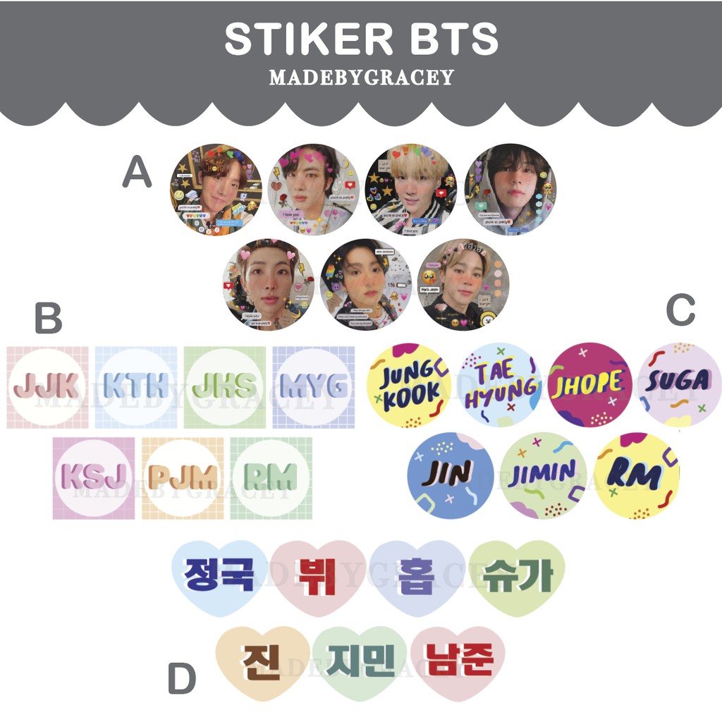 Po Case Stickers Bts Tumblr Aesthetic Kpop Jin Rm Jhope Suga Jimin V Jungkook Shopee Singapore