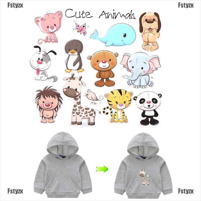 Ocean Animal Iron On Patches Washable Heat Transfer Sticker Clothes Applique PER