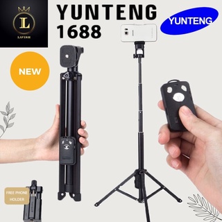 YUNTENG VCT-1688 Portable Mini Tripod and selfie monopod with Bluetooth Remote [Ready Stock]