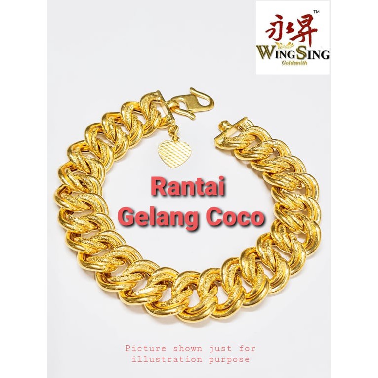 Wing Sing 916 Gold Coco Bracelet Hand Chain Bracelet Coco Gold 916 Shopee Singapore