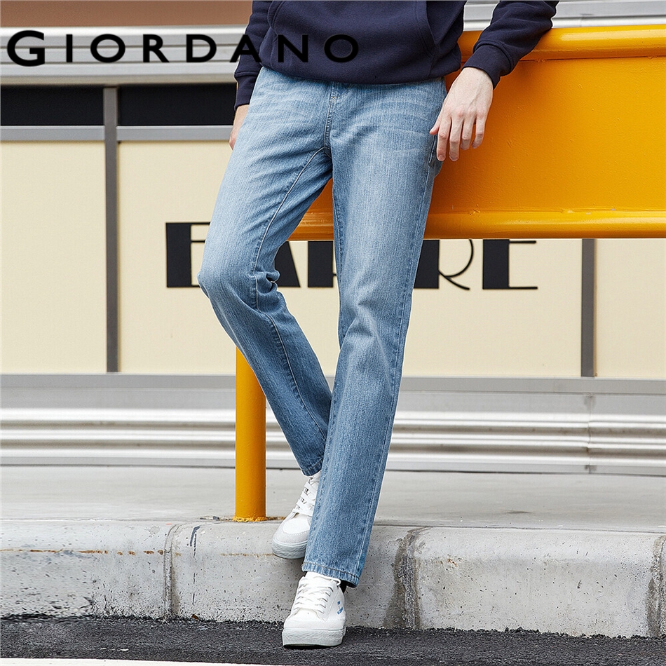 Giordano Men Moustache Effect Mid Rise Denim Jeans Shopee Singapore