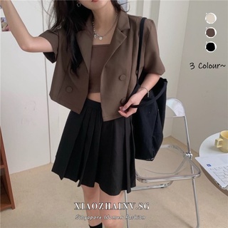 Image of Xiaozhainv Korean Women tops Loose Casual temperament Short sleeve Outerwear Blazer