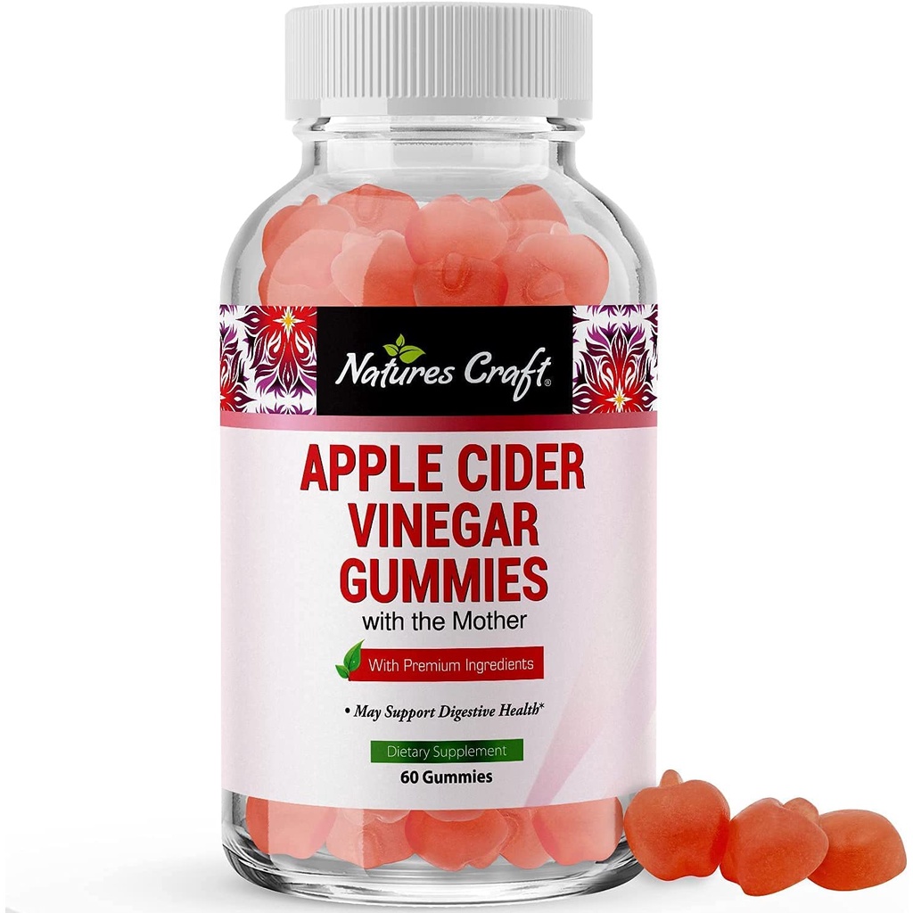 Natures Craft ACV Apple Cider Vinegar 60 Gummies Natural Energy