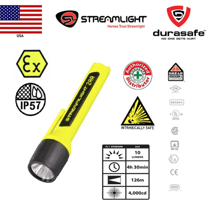 Streamlight 67201 2AA Propolymers Yellow Waterproof Flashlight include