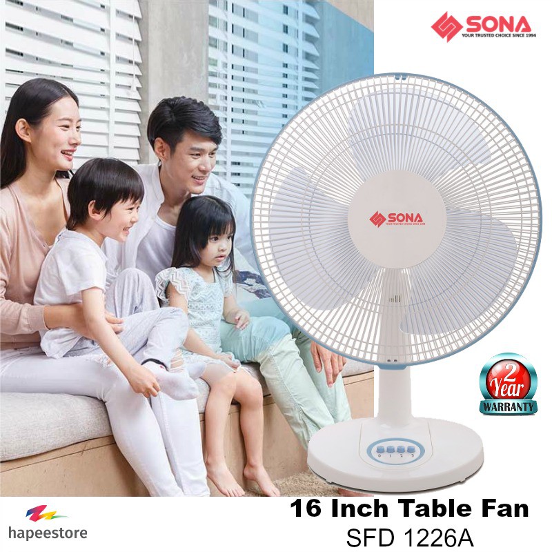 Sona 16 Inch Desk Fan Sfd 1226a 2 Years Warranty Shopee