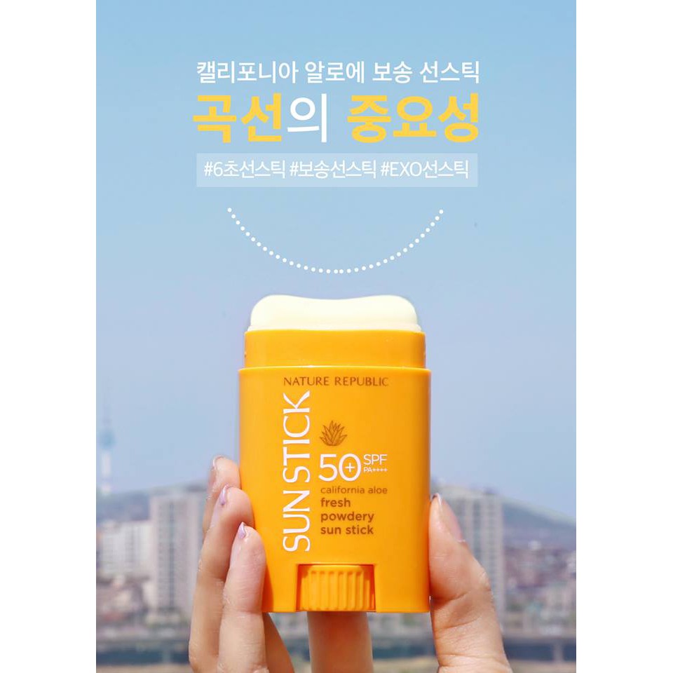 Shipping From Korea Sun Care 1 1 Nature Republic California Aloe Fresh Powdery Sun Stick Spf50 Sunscreen Sunblock Shopee Singapore