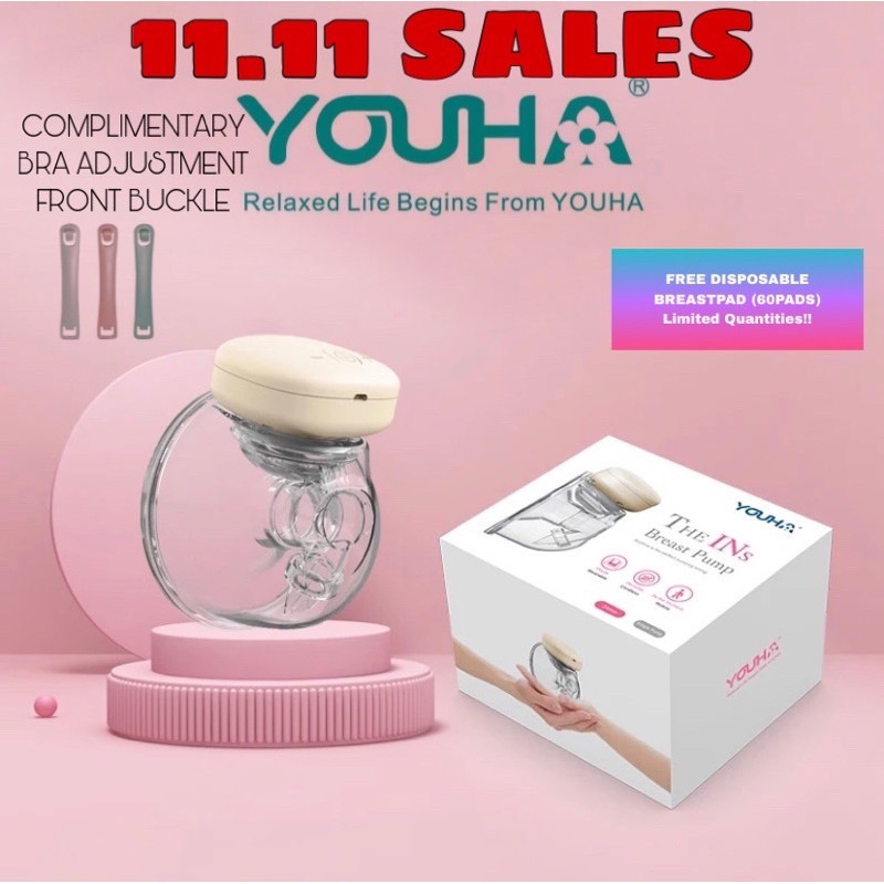 YOUHA THE INs Wearable Electric Breast Pump Handsfree Wireless