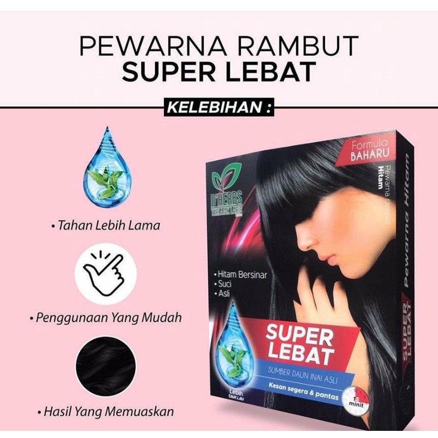 Dherbs Pewarna Rambut Super Lebat Set 4 In 1 Black Brown Shopee Singapore