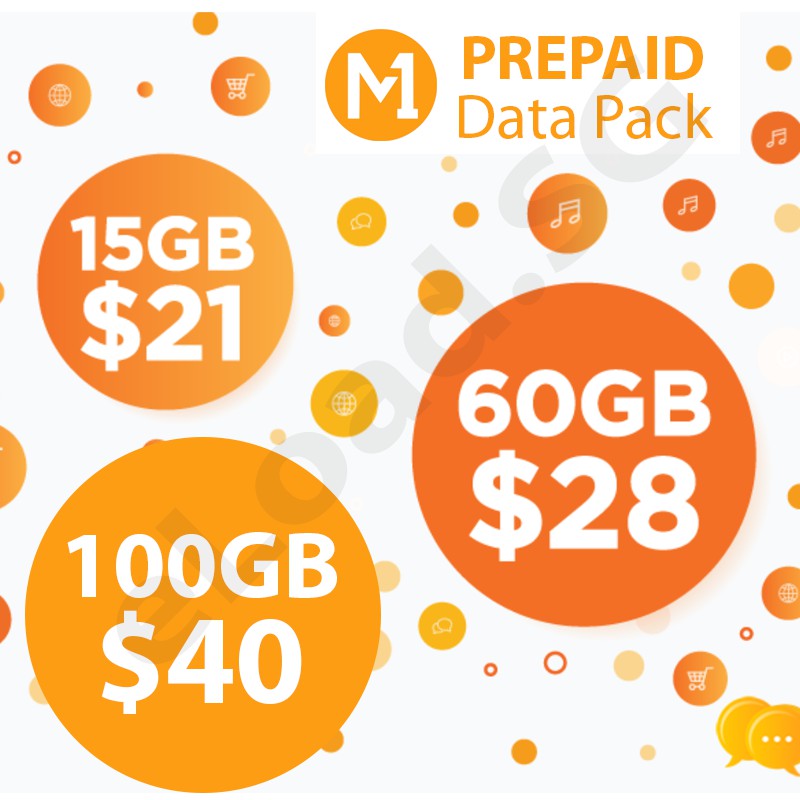 M1 Prepaid Up To 100gb Datapacks 30 Days 24 Hours Instant Top Up Shopee Singapore