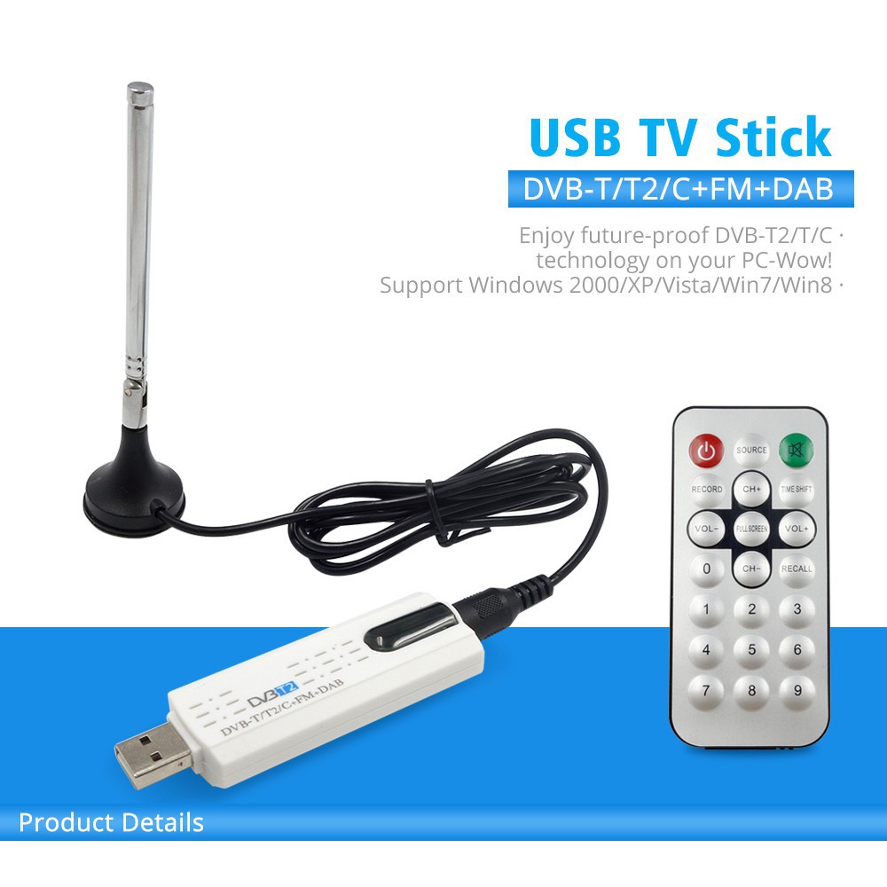 length mucus Frill Digital DVB t2 usb tv stick Tuner with antenna Remote HD TV Receiver for  DVB-T2/DVB-C/FM/DAB/SDR USB TV Stick FreeTV | Shopee Singapore
