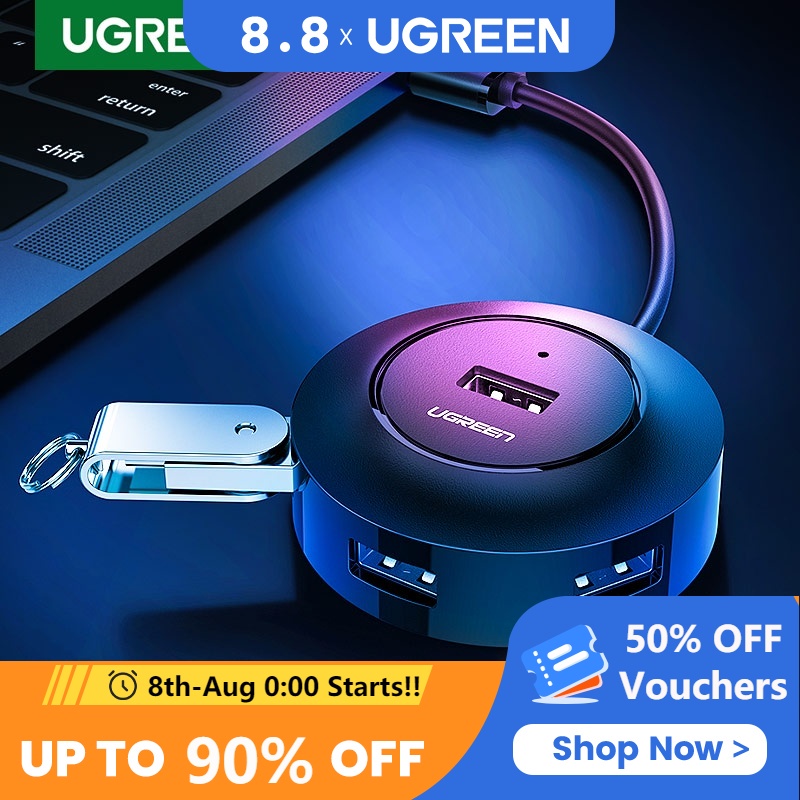 Ugreen USB HUB 4 Port USB Splitter Switch with Micro USB Charging Port