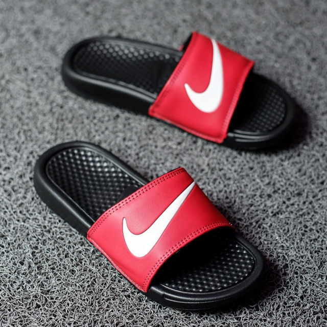 nike sandals white and black