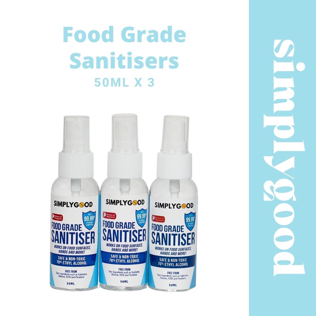 SimplyGood Food Grade Sanitiser [3 x 50ml Sanitiser Spray] Shopee