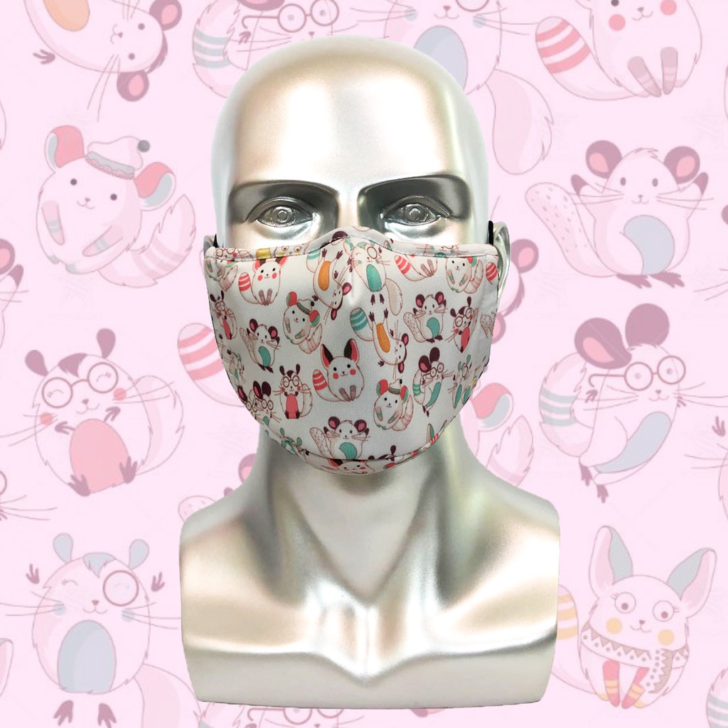 Reusable Kids Mask [ Chincilla ] with filter pocket Shopee Singapore