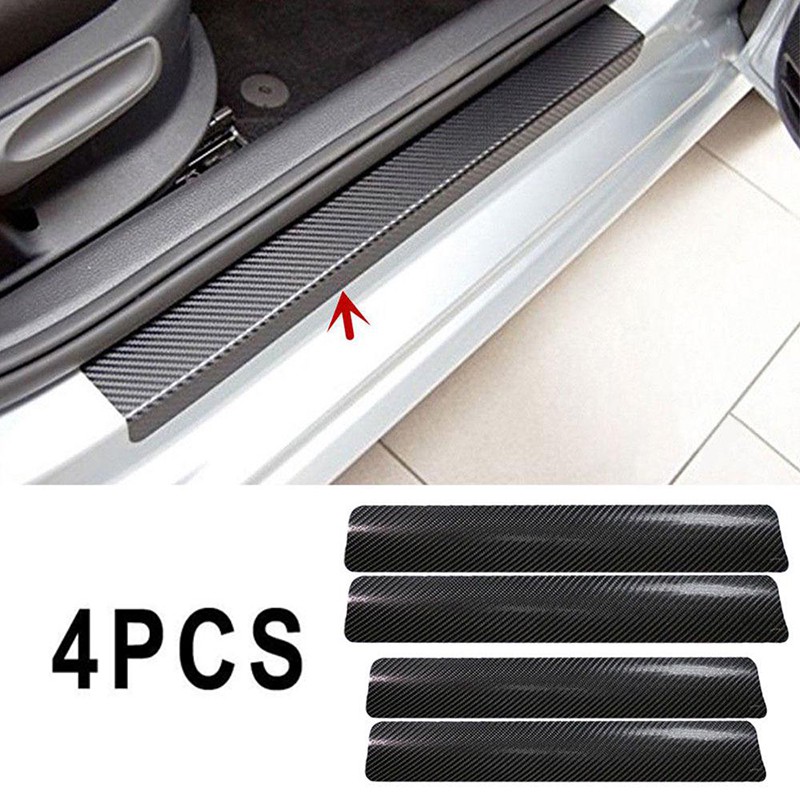 4 pcs Car Door sill Protection Films Anti Scratch Carbon Fibre 3D Decal with Scr Shopee Singapore