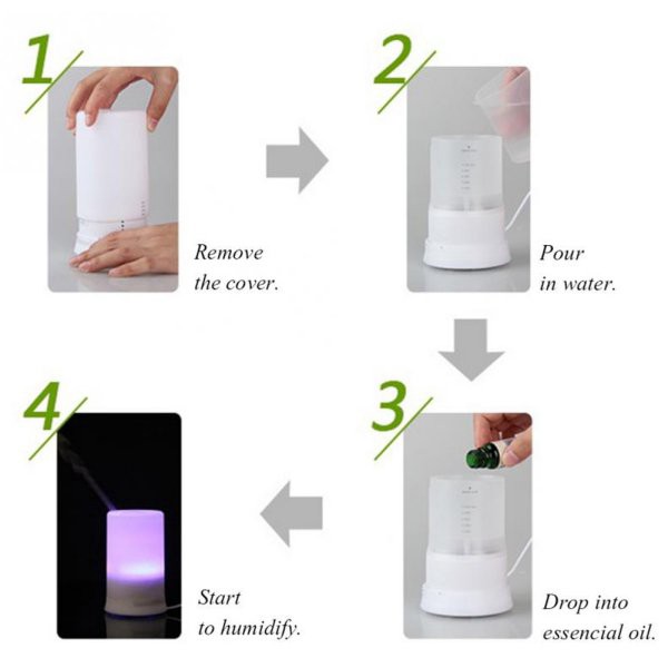3 in1 USB Night Light Electric Fragrance Essential Oil Ultrasonic LED Diffuser