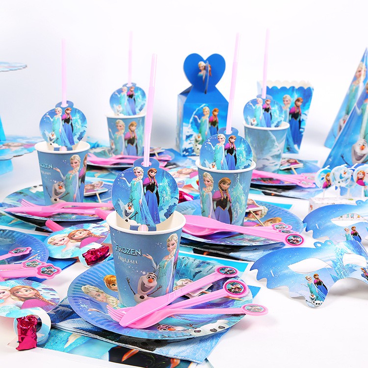 frozen plates and cups