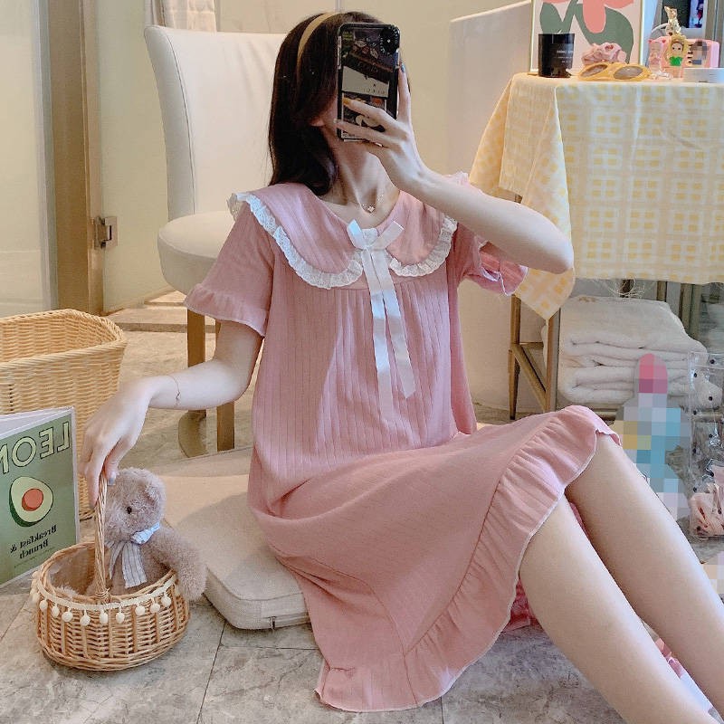 Pajamas ♀cute Japanese Sweet Doll Collar Princess Style Nightdress Female Summer 2020 New 2324