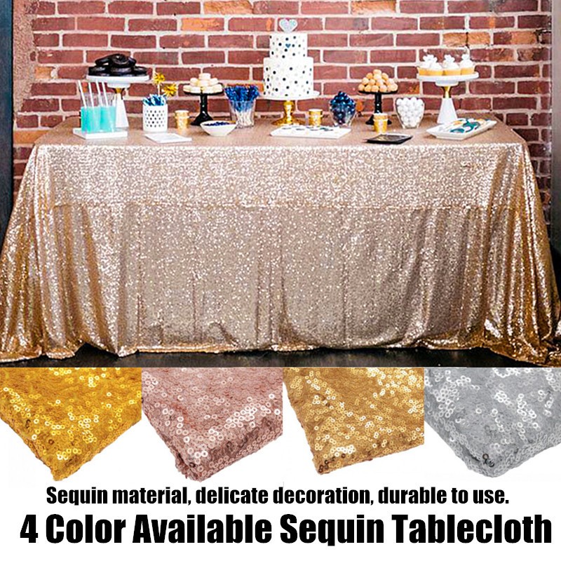 New Sparkly Sequin Tablecloth 130cm Square For Wedding/ Dessert Table Decor