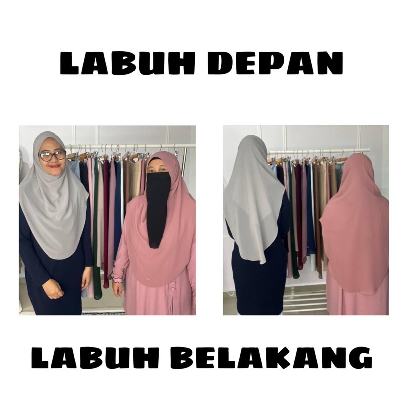 Image of [Shop Malaysia] luvla tudung sarung instant chiffon lustia size l xl shawl raya instant premium murah labuh muslimah #7
