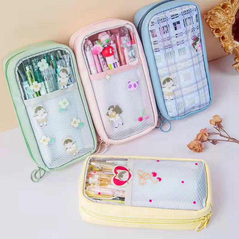Melting Ice Caps Large Capacity Dirty and Waterproof Multi-Layer Pencil Case 