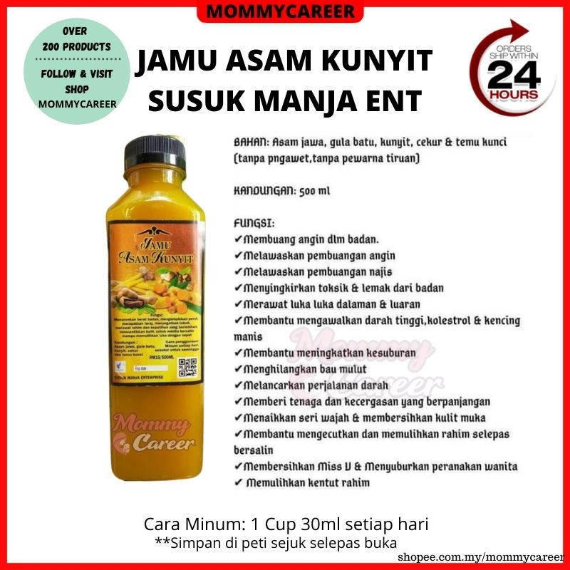 Shop Malaysia Ready Stock Jamu Asam Kunyit Jamu Detox Booster Jus Pegaga Lemon Detox By Susuk Manja Ent Shopee Singapore