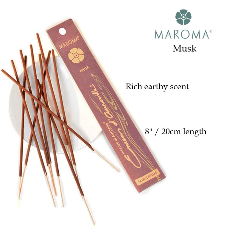 Maroma Encens d'Auroville Stick Incense Musk - Bastoncini di incenso