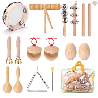 [geme] 11pcs Children Hand Percussion Instruments Kit Portable Kids Music Enlightenment Musical Instruments Set  new727