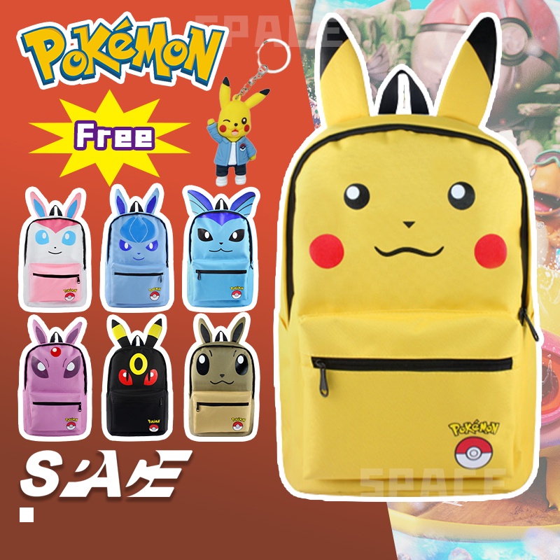 Pokemon Backpack Cartoon Anime School Student Pikachu Bag Travel ...