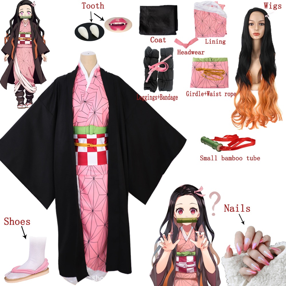 Anime Demon Slayer Kimetsu no Yaiba Kamado Nezuko Full Cosplay ...