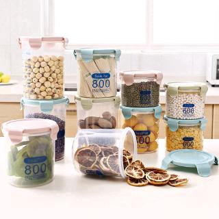 600/800/1000/1500ml Plastic Sealed Cans Kitchen Storage Box Transparent Food Canister Keep Fresh Clear Container Jar #1