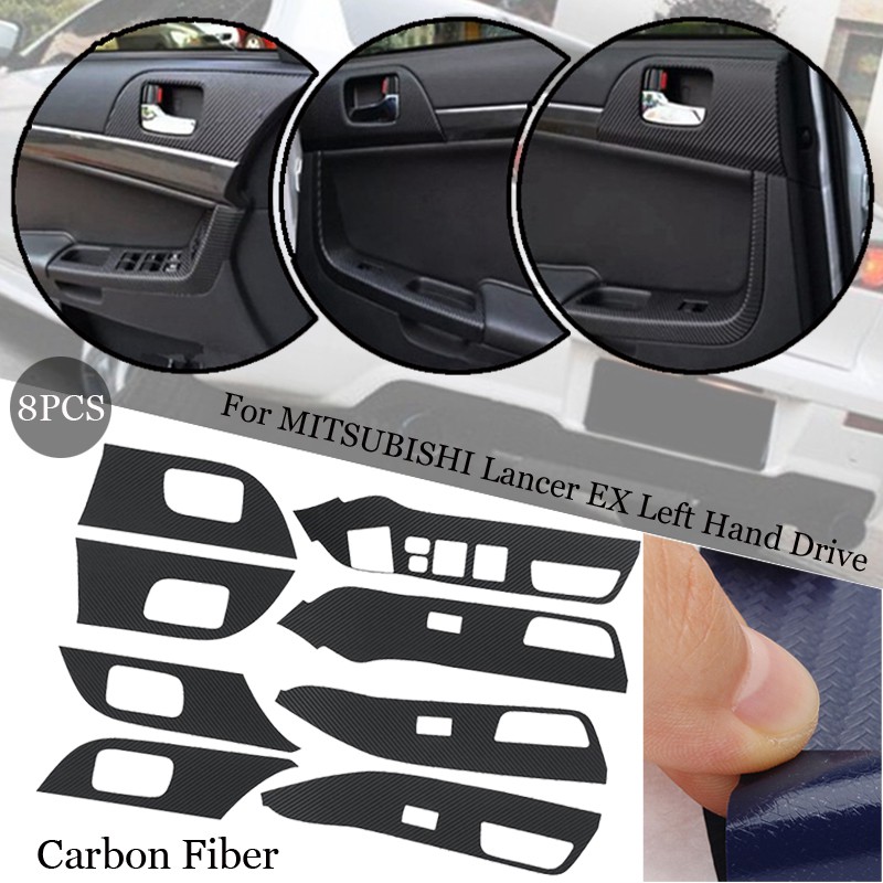 8pcs Set Car Armrest Handle Stickers For Mitsubishi Lancer Ex Left