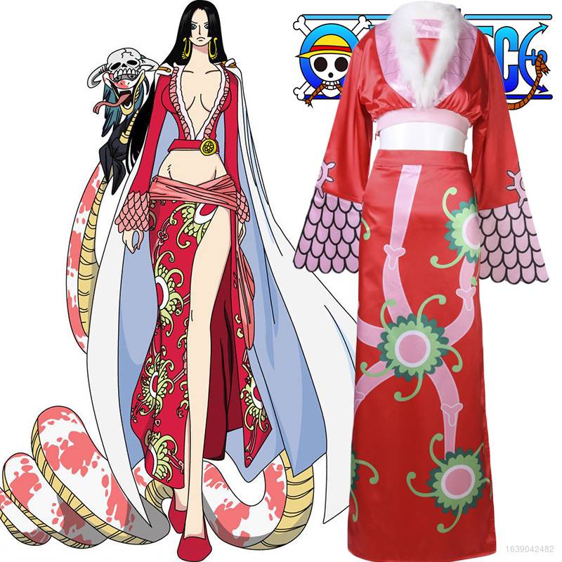 One Piece Boa Hancock Cheongsam Dress Cosplay Costume Coat Halloween ...