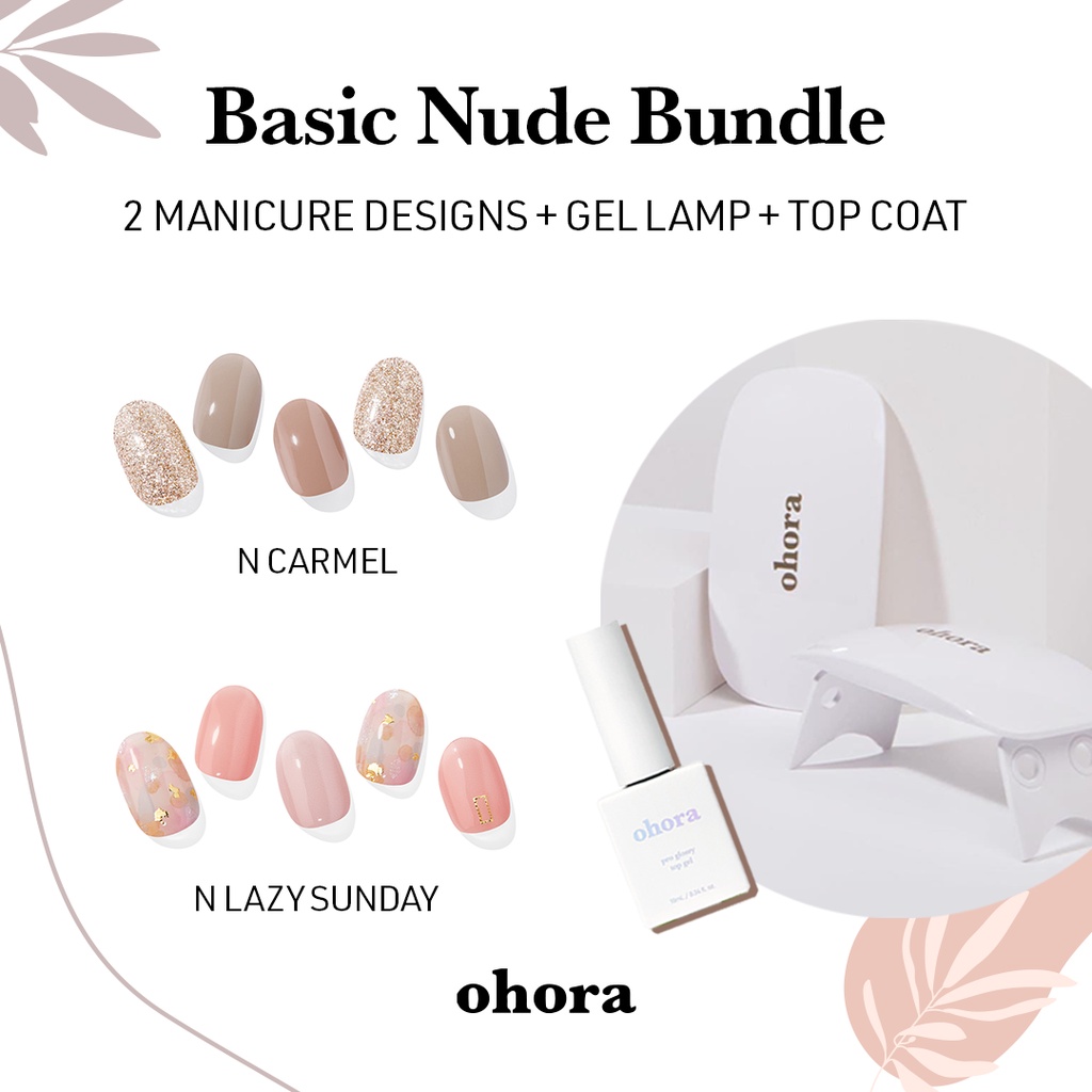 [Ohora Official] Basic Nude Bundle Semicured Gel Nail Strips