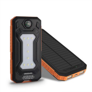 *✲aseason*✲200000MAH Outdoor Lighting Waterproof Portable Mobile Solar Lamp Charger Dual USB Battery Power Bank Case Kit