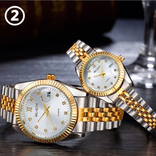 Original Wlisth Couple Watch Women Men Quartz Analog Wrist Watch Stainless Steel Business Fashion Watch
