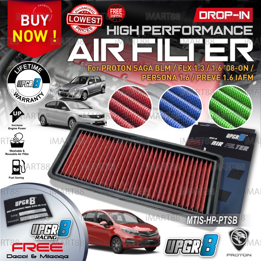 Shop Malaysia Mtis Upgr8 Washable Drop In Air Filter Performance Proton Saga Blm 1 3 Fl 1 3 1 6 Flx 1 3 1 6 Se Persona Preve 1 6 Iafm Shopee Singapore