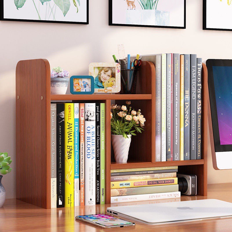 Lhsg Wooden Book Shelf Desktop, Wooden Desktop Bookcase