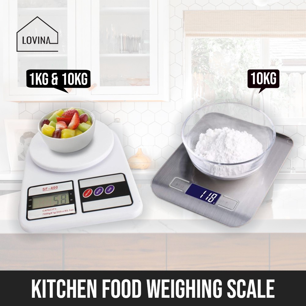 [1KG & 10KG] KITCHEN DIGITAL WEIGHING PORTABLE SCALE BAKING MEASURING
