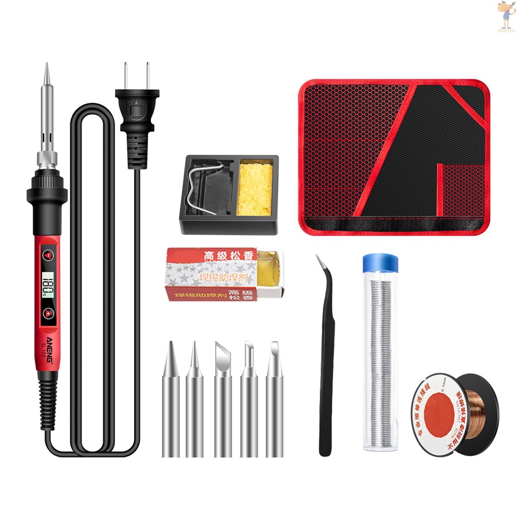 ANENG 12pcs Soldering Iron Kit Mini Electric Soldering Irons with LCD