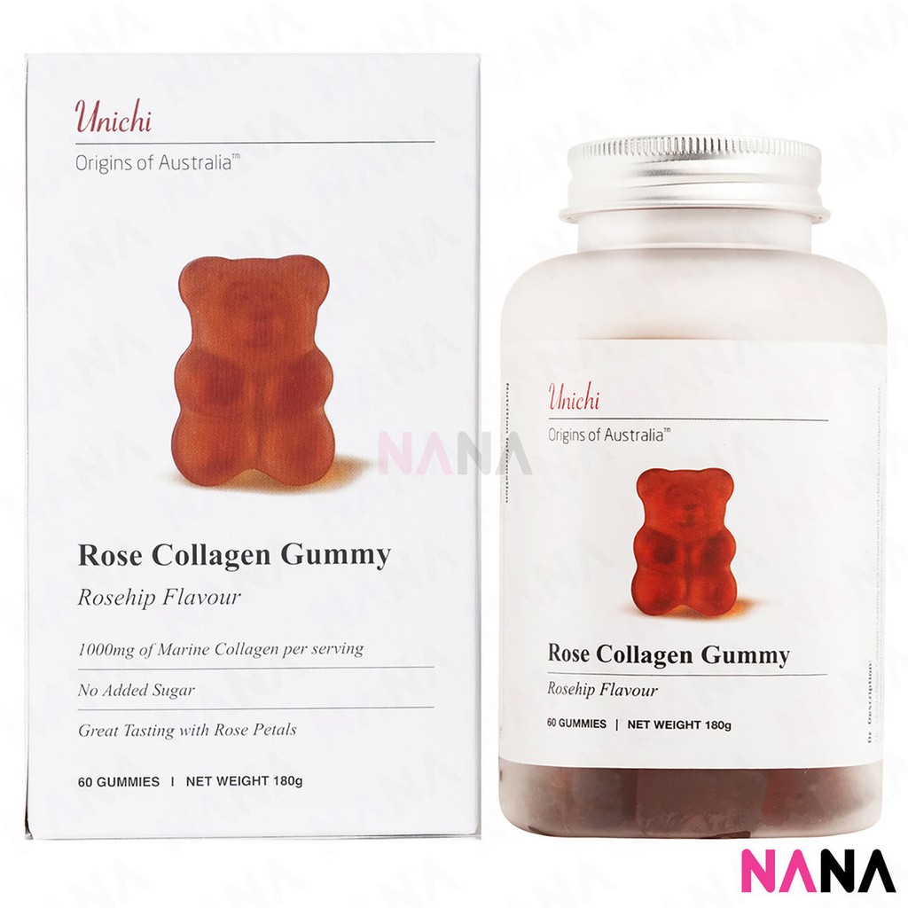 [Brand Authorized] Unichi Rose Collagen Gummy Bear 60 Gummies Shopee