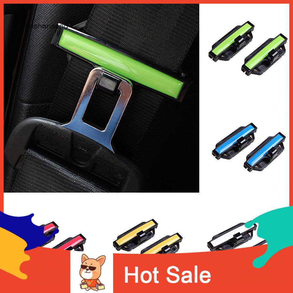 Ready 2Pcs Auto Car Seat Belt Clamp Buckle Adjustment Lock Tension