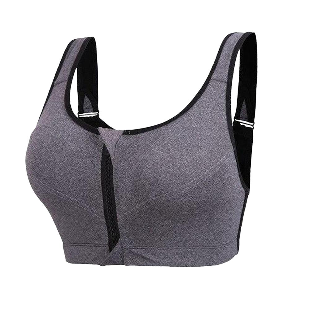 zipper front sports bra