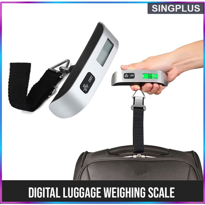 LCD Mini Luggage Electronic Scale Thermometer 50kg Capacity Digital